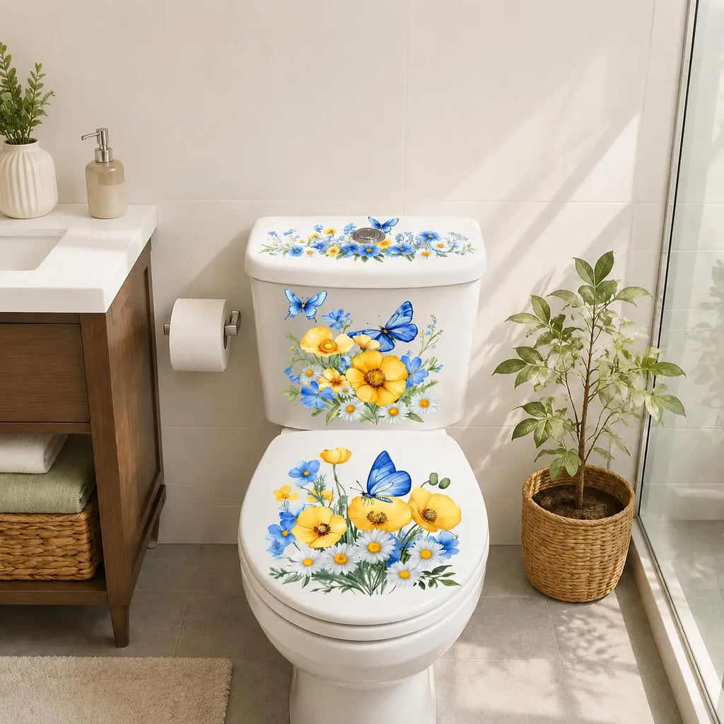 3-Piece Bathroom Toilet Sticker Set