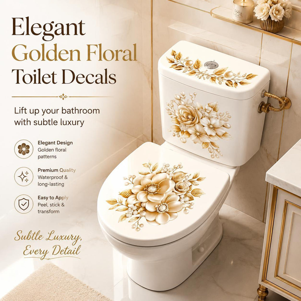 3-Piece Bathroom Toilet Sticker Set