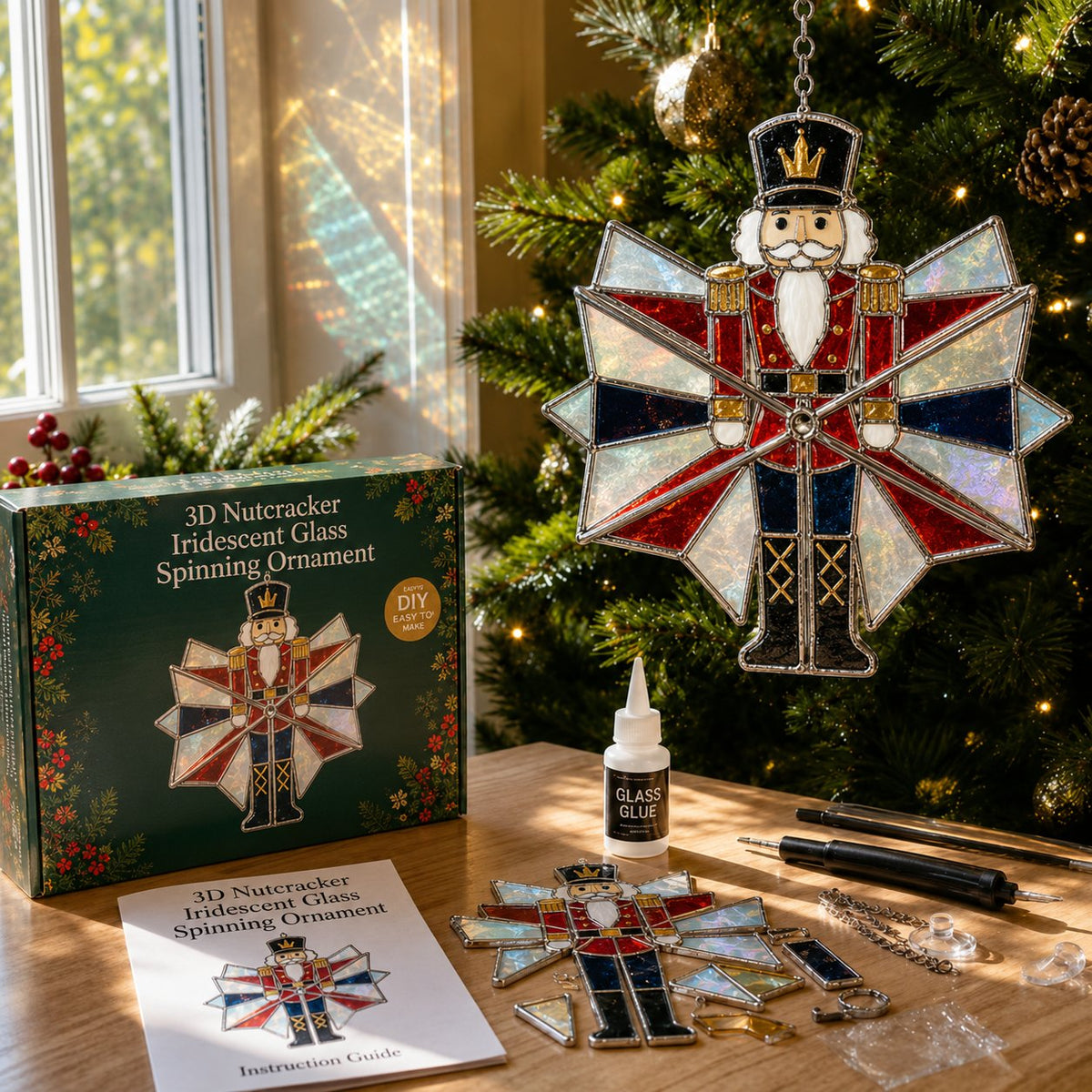 🎄Beginner-Friendly 3D Christmas Iridescent Suncatcher DIY Kit