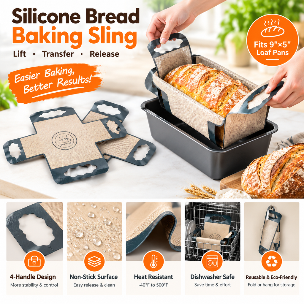 Tyiipro™ Silicone Bread Baking Sling with 4 Handles