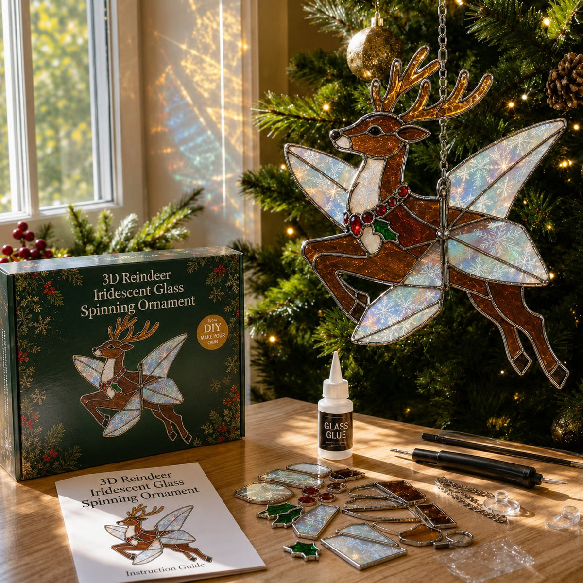 🎄Beginner-Friendly 3D Christmas Iridescent Suncatcher DIY Kit