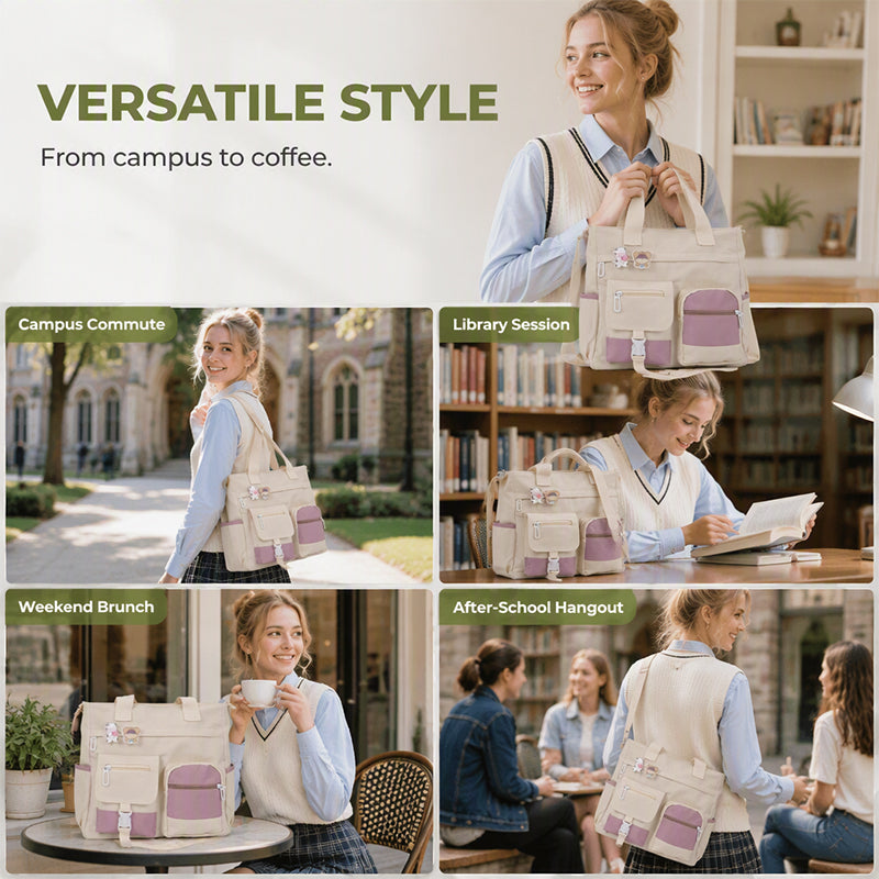 Tyiipro™ Vintage Large Capacity Multi-Pocket Canvas Tote Bag