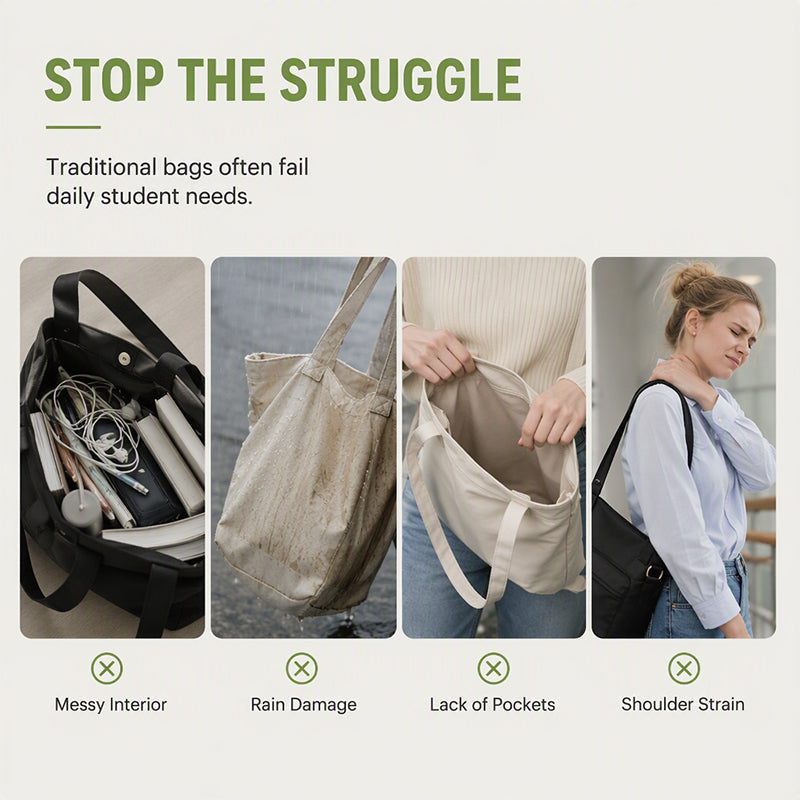 Tyiipro™ Vintage Large Capacity Multi-Pocket Canvas Tote Bag
