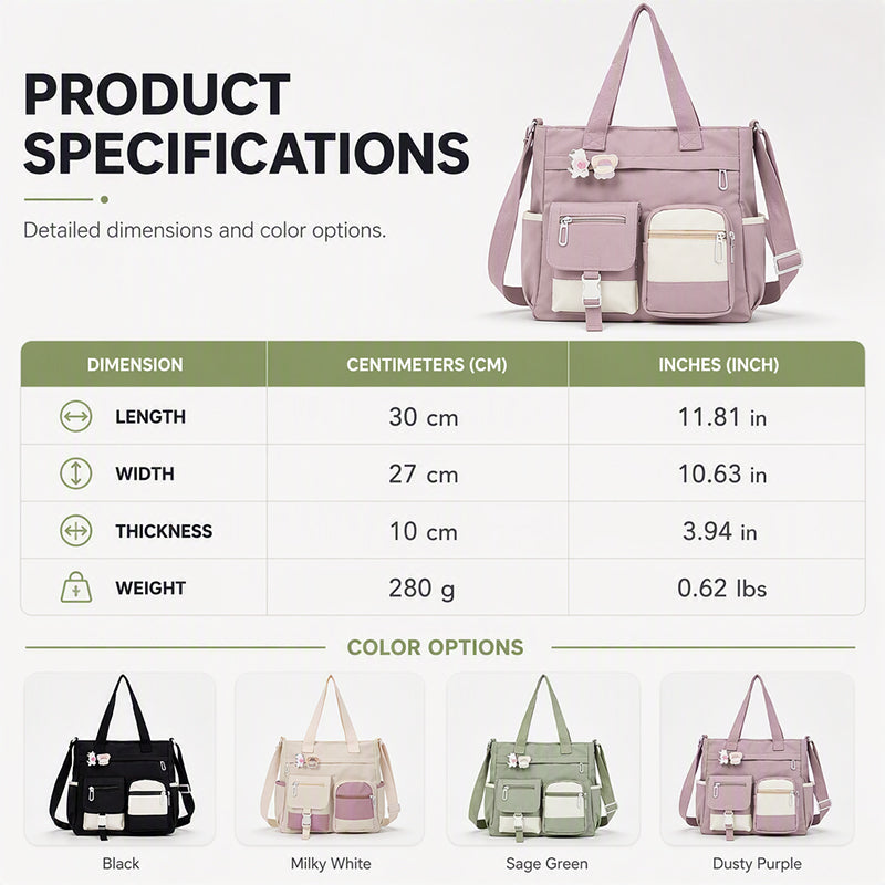 Tyiipro™ Vintage Large Capacity Multi-Pocket Canvas Tote Bag